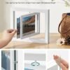 Songmics RPF258W01 Sæt med 2 roterende fotorammer til 5 x 7 tommer fotos med 2 glaspaneler til stående eller hængende MDF White - Billede 3