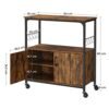 Vasagle skænk, køkkenø, Baker's rack med hjul, madvogne med døre, 8 kroge, opbevaringshylder, 80 x 35 x 80 cm, industrielt køkkenskab, rustik brun og sort LSC093B01 - Billede 5