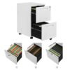 Songmics Mobile File Cabinet, med 2 skuffer, lås, til kontordokumenter, suspenderede mapper, forudmonteret, 39 x 45 x 69,5 cm (L X W X H), White OFC052W01 - Billede 6