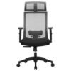 Songmics Ergonomic Office Chair, Mesh Computer lænestol, Lumbar Support, justerbar nakkestøtte og armlæn, justerbar ryglænet låsbar op til 120 °, grå obn55bg