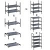 Songmics 4-lags sko rack, sæt med 2 skoopbevaringsarrangør med metalramme, ikke-vævet stoflag, til gang, soveværelse, stue, 45 x 28 x 80 cm, grå LSR044G02 - Billede 7