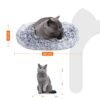 Hundeseng, Donut Cat Bed, Fluffy Beroligende Kæledyrsseng med Aftageligt Vaskbart Betræk, Blødt Langt Plys, 50 Cm, Grå - Billede 4