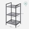 Songmics Metal Badeværelset Badeværelse Køkkenhylde 3 Tier Badeværelse Hylde Stående Hylde Plant Hylde Udvidelige Justerbare hylder Industrielt design til badeværelse køkken sort BSC33BK - Billede 3