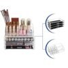 Songmics makeup-arrangør, 2-delt makeup-boks, kosmetisk arrangør med 3 skuffer og 15 forskellige rum til læbestifter, børster, gennemsigtig JKA002TP - Billede 4
