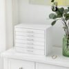 Songmics Wooden Jewellery Box, 6-lags smykker arrangør, ure, hvid - Billede 7