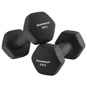 Sort neopren håndvægte med skridsikre greb til fitness-træning.
