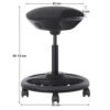 Songmics Aktiv siddende balancestol, Height Justerable Work Affol - Billede 4