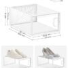 Songmics Shoe Boxes, Pack med 18 skoopbevaringsarrangører, White LSP106W18 - Billede 6