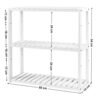 Songmics BCB13W bambushylde, højdejusterbar, 3 lagshylde, 60 x 15 x 54 cm, til badeværelse, væg, køkken, bøger, hvid - Billede 5
