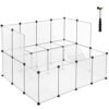 Songmics Guinea Pig Playpen, DIY Hutch Cage til lille kæledyr, hvid LPC004W01