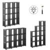 Songmics Cube-opbevaring, 12-kubens bogreol, DIY-skabsarrangør, 105 x 30 x 140 cm, sort - Billede 4