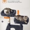 Feandrea Cat Tree, Cat Tower 142 cm, Cat Activity Center, Smoky Grey - Billede 4