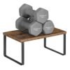 Songmics Spice Racks, Sæt med 4, køkkenhylder, udvidelig køkkenarrangør, Stackable, Metal and Chipboard, hyldeindsats, til køkkenskab, køkken, vintage brun-sort KCS021X01 - Billede 4