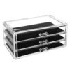 Songmics Makeup Organizer, 2-delt opbevaringsbokse til smykker og kosmetik, Stackable, med 5 skuffer, gennemsigtige polystyren JMU32TP - Billede 7