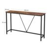 Vasagle -konsolbord med stabil stålramme til stue Soveværelse Indgang Industriel stil Vintage Brun og sort, konstrueret trælegering, 120 x 23 x 74 cm (L X W X H) - Billede 4