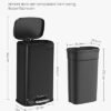 SONGMICS køkkenspand 30L, med pedal, soft-close låg, stål, sort - Billede 6