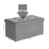 Songmics LSF001G02 Bench med opbevaringsplads, bryst, sammenfoldelig, 76 x 38 x 38 cm, imiteret linned, til soveværelse, hall, stue, lysegrå - Billede 7