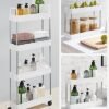 Songmics Storage Trolley, Slim Trolley, 4-lags køkkenopbevaringsvogn, smal gap badeværelse vogn med hjul og håndtag, 40 x 13 x 93 cm, hvid KSC018W01 - Billede 7