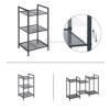 Songmics Metal Badeværelset Badeværelse Køkkenhylde 3 Tier Badeværelse Hylde Stående Hylde Plant Hylde Udvidelige Justerbare hylder Industrielt design til badeværelse køkken sort BSC33BK - Billede 5