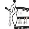 Songmics Jewelry Organizer, smykke holder, til halskæder, øreringe, ringe, smykke stativ, sort - Billede 4
