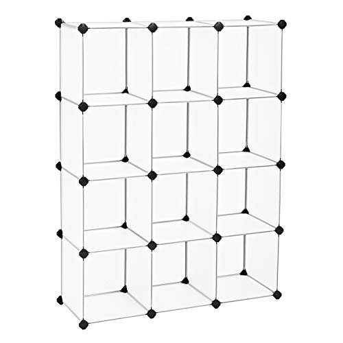 Songmics skabskabet, reol, opbevaringsenhed, sammenlåsning af plastiske terninger, let at samle, til stue, skab, soveværelse, kontor, inkluderer gummihaller, hvid LPC34L 1 Songmics skabskabet, reol, opbevaringsenhed, sammenlåsning af plastiske terninger, let at samle, til stue, skab, soveværelse, kontor, inkluderer gummihaller, hvid LPC34L