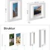 Songmics RPF258W01 Sæt med 2 roterende fotorammer til 5 x 7 tommer fotos med 2 glaspaneler til stående eller hængende MDF White - Billede 5