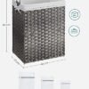 Songmics LCB390G01 Vaskeri Basket 90 L med 2 stofvaskeri Tasker 3 Vaskeri Nets Håndtag Rattan Look - Billede 6