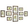 Songmics sæt med 10 billedrammer, to 20 x 25 cm (8 x 10 tommer), fire 13 x 18 cm (5 x 7 tommer), fire 10 x 15 cm (4 x 6 tommer), plastfront, MDF, rustik brun RPF310X01
