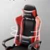 Ergonomisk gamingstol med nakkestøtte, lændepude og justerbar højde.