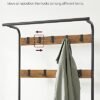 Vasagle Coat Rack, frakke står med skoopbevaringsbænk, 4-i-1-design, med 9 aftagelige kroge, en tøjskinne, til gangen, indgang, 33,7 x 77 x 183 cm, industriel, rustik valnød og sort HSR040B41 - Billede 4