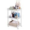 Songmics Rolling Trolley Storage Unit med 3 hylder til køkken badeværelse kælder KSC03WT - Billede 7