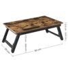 Songmics Laptop Desk til seng eller sofa med justerbar vippetop, morgenmad, der serverer bakke med højdejusterbare foldningsben, passer til skærmstørrelse op til 15,6 inches, gulvbord, rustik brun LLD105B01 - Billede 5