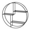 Songmics Industrial Metal Wall hylde, rund flydende hylde med 3 metalnetpaneler, med 2 skruer, 55 dia. X 12 cm, til stue, kontor, køkken, dekoration, sort LFS01BK - Billede 7