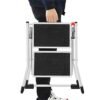 Songmics 2-trins stigen, kraftigt stål, foldning, bærbar med anti-slip mat max. Belastningskapacitet op til 150 kg testet og certificeret af Tüv Rheinland GSL02WT - Billede 6
