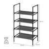 Songmics 4-lags sko rack, skoopbevaringsarrangør med metalramme, ikke-vævet stoflag, til gang, soveværelse, stue, 45 x 28 x 80 cm, sort LSR004B02 - Billede 6