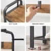 Vasagle Coat Rack, frakke står med skoopbevaringsbænk, 4-i-1-design, med 9 aftagelige kroge, en tøjskinne, til gangen, indgang, 33,7 x 77 x 183 cm, industriel, rustik valnød og sort HSR040B41 - Billede 6