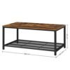 Vasagle sofabord, stuebord med tæt meshhylde, stor opbevaringsplads, tebord, let samling, stabilt, industrielt design, rustik brun LCT64X - Billede 4
