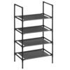 Songmics 4-lags sko rack, skoopbevaringsarrangør med metalramme, ikke-vævet stoflag, til gang, soveværelse, stue, 45 x 28 x 80 cm, sort LSR004B02