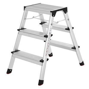 Letvægts aluminiumstrappestige med 3 trin, foldbar og alsidig til husholdning.