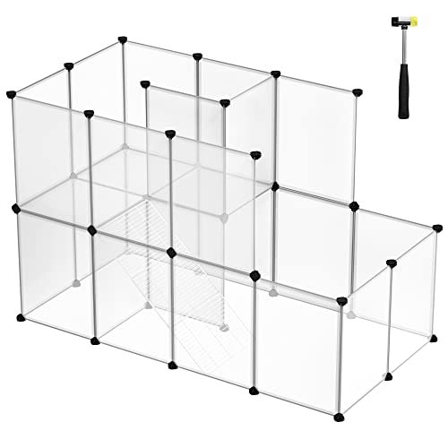 Songmics Guinea Pig Playpen, DIY Plastic Modular hegn, White LPC03W 1 Songmics Guinea Pig Playpen, DIY Plastic Modular hegn, White LPC03W