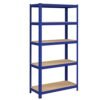 Songmics-hylderenhed, 5-lags kraftig opbevaringsstativ med justerbare hylder, max. Belastning 875 kg (175 kg pr. Tier), til garage, skur, kælder, 180 x 90 x 40 cm, blå GLR40Q