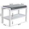 Songmics Bambus Bench Shoe Rack med polstret sæde, opbevaringshylde til indgang, stue, foyer, små områder, hvid lbs65wn - Billede 3