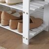 Songmics bambussko bænk, 2-lags skostativ, stabil skoarrangør til indgang, stue, bænk sæde holder op til 150 kg, 71 x 29 x 49 cm, hvid og grå LBS604W01 - Billede 6