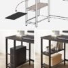Vasagle LWD047B16 COMPUTER Desk PC Desk Office Table med 2 hylder på højre eller venstre side til kontorets stue stål ramme industriel design sort sort - Billede 6