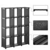 Songmics Cube-opbevaring, 12-kubens bogreol, DIY-skabsarrangør, 105 x 30 x 140 cm, sort - Billede 6