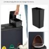 Songmics Recycling Bin, 3-in-1 Pedal Bin, 24-Liter Metal Rubbish Bin, stål, grå - Billede 4