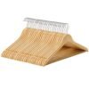 Songmics træophæng, 30 stykker, rack med skulderriller, non slip buksbar og 360 ° drejekrog, til komplette skjorter frakker, naturlig CRW031NL, standard, ahorn træ, metal