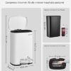 Songmics Kitchen Pedal Bin, 50L Rubbish Waste Bin, med plastisk indre spand, hængslet låg, blød lukning, lugtbestandig og hygiejnisk, hvid LTB101W01 - Billede 7