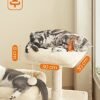 FEANREA PCT141M01 SMÅ KAT Skrabepost med ridserplatforme til Cat Soft Plush 115 cm Fuldt sisal indpakket søjle Beige - Billede 3