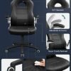 Gaming Stol, Gaming- og Racerstol, E-sportsstol, Kontorstol med Høj Ryg, Justerbar Höjd, Vippearme, Vippemekanisme, Sort - Billede 4